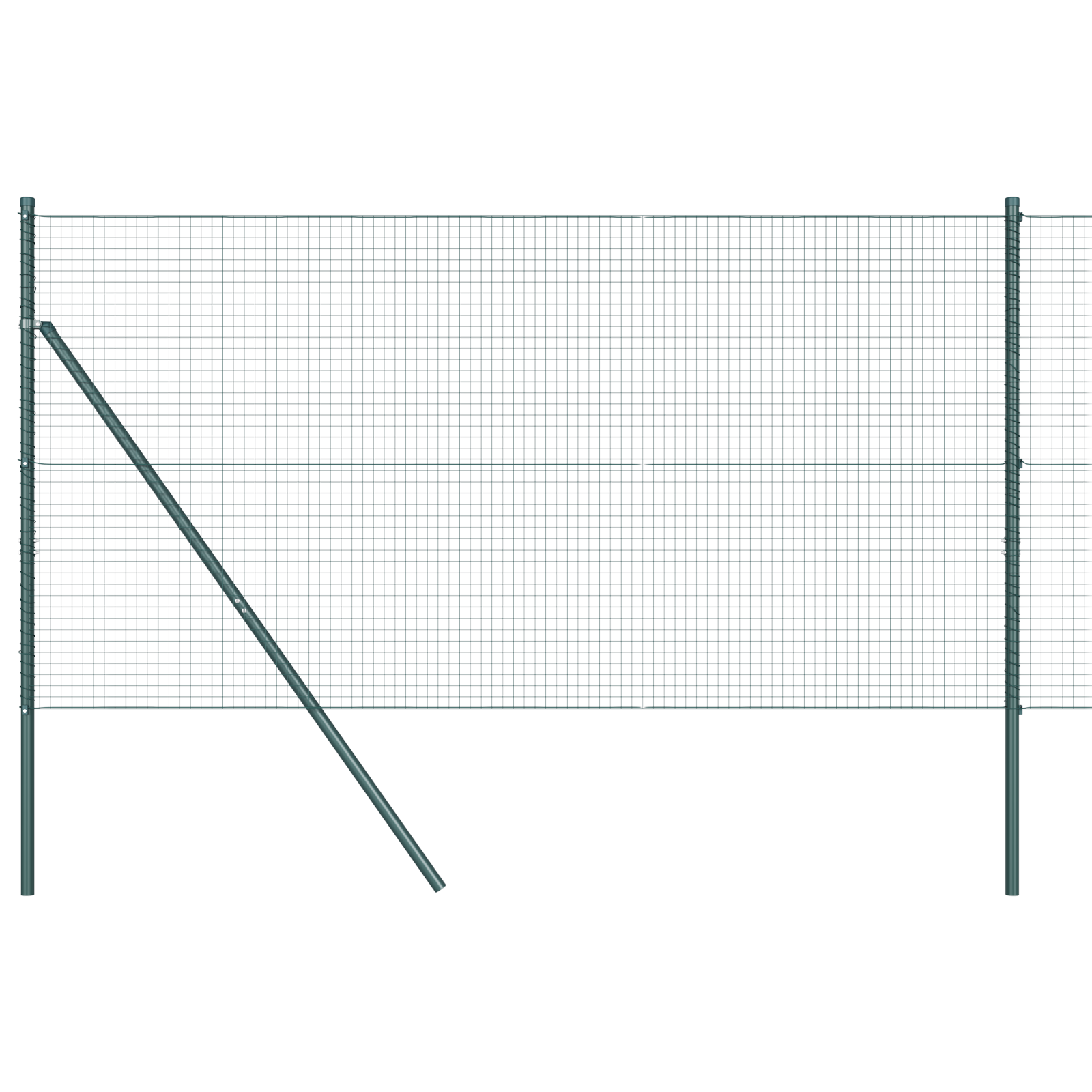 Set di Pali da Recinzione Set di 2 Verde Rete metallica 10 x 1 m