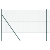 Set di Pali da Recinzione Set di 2 Verde Rete metallica 10 x 1 m