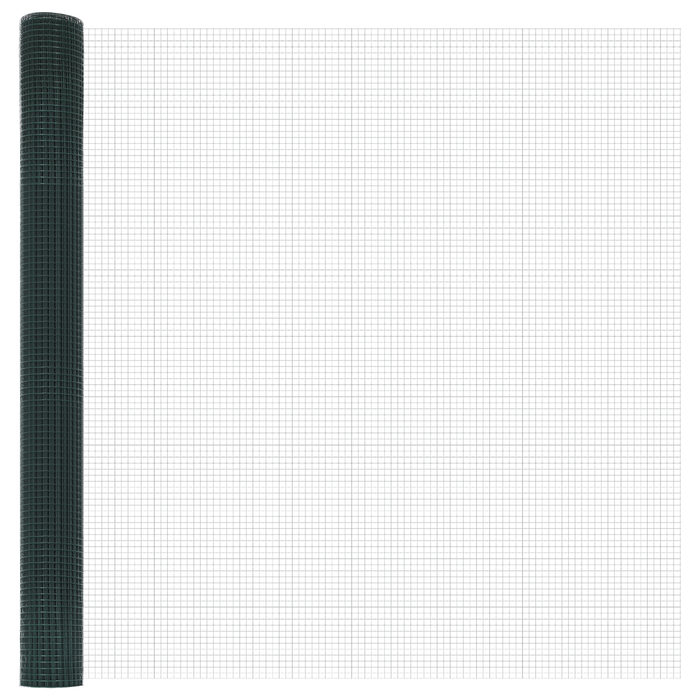 Recinzione in rete saldata con 7 pali Verde 1.5x10 m Acciaio