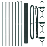 Recinzione in filo saldato con 7 pali Verde 1,6x10 m Acciaio