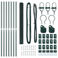 Recinzione in filo saldato con 7 pali Verde 1,6x10 m Acciaio
