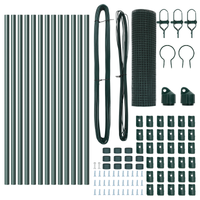 Recinzione in Rete Saldato con 13 Pali Verde 0.4x25 m Acciaio