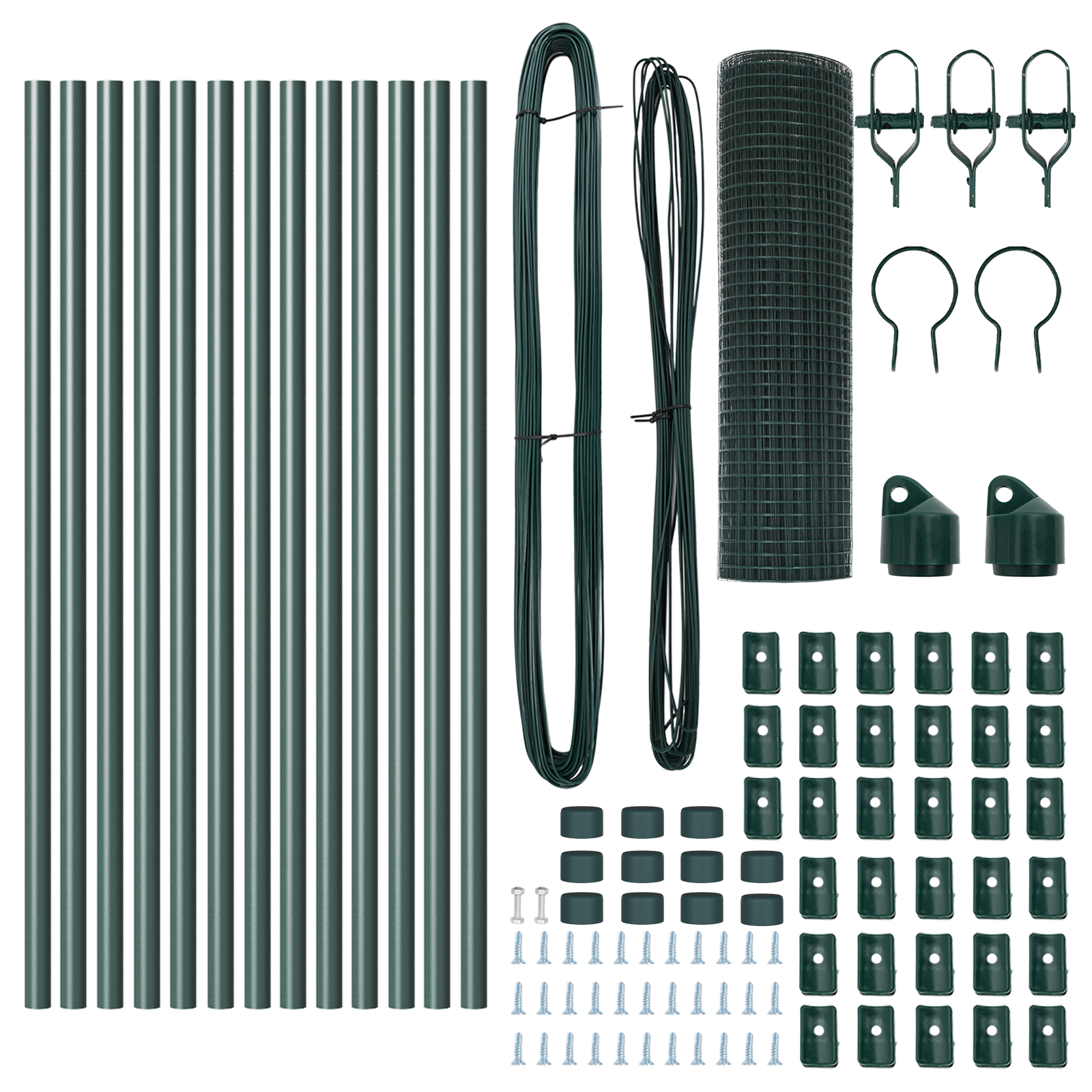 Set di Pali da Recinzione Set di 2 Verde Metallo 25 x 0.5 m