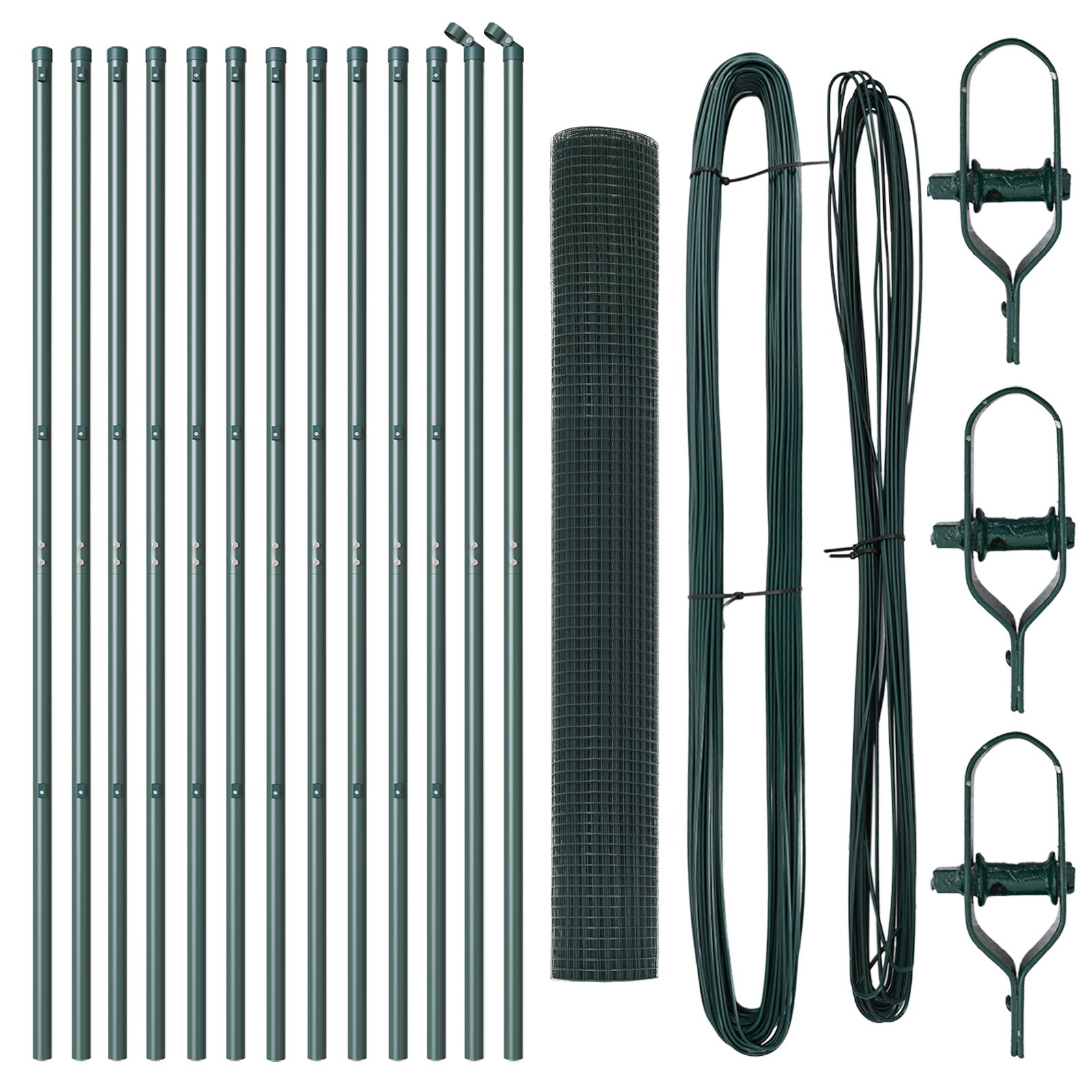 Set di Paletti di Recinzione Set di 2 Verde