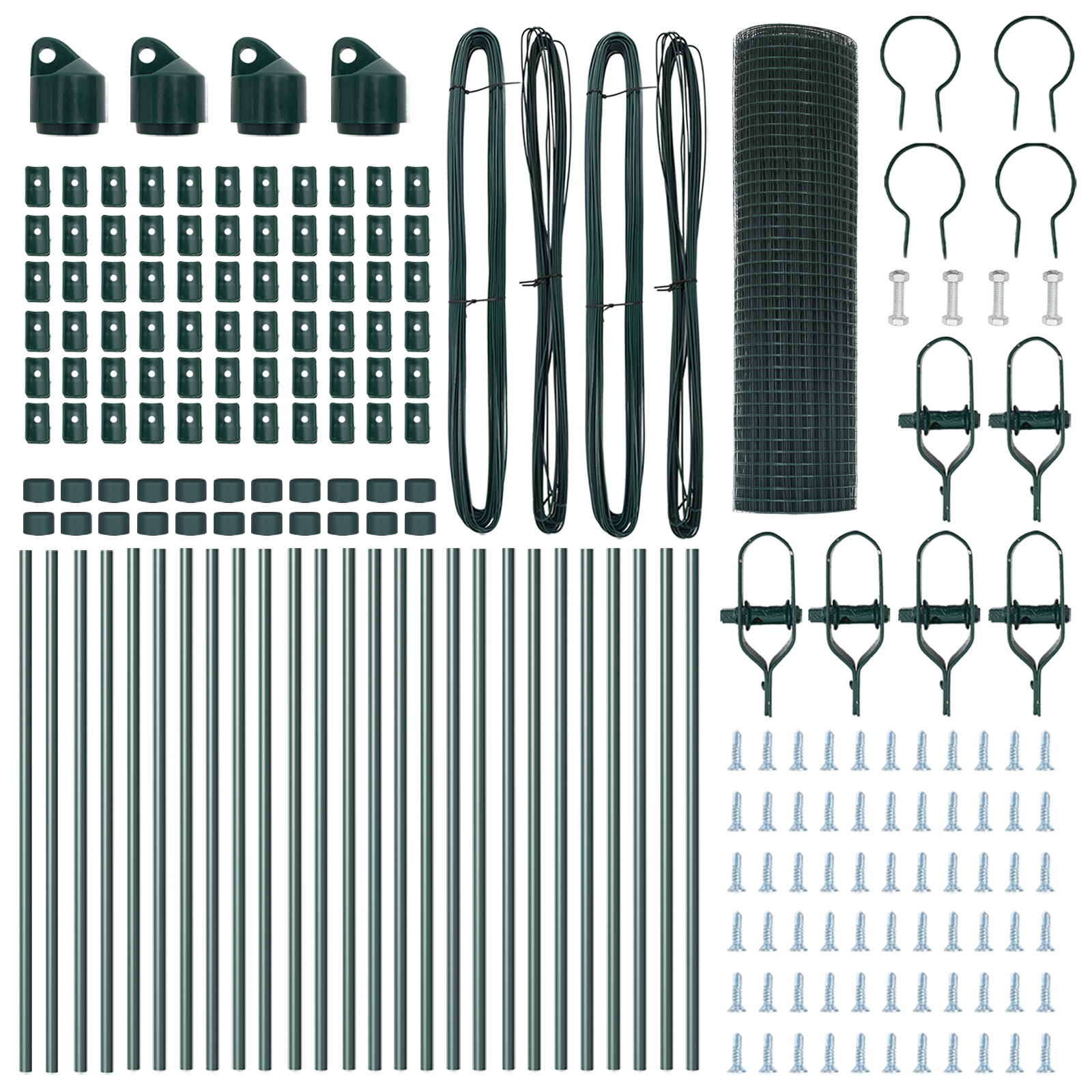 Recinto in Filo Saldato con 13 Pali Verde 0,5x50 m Acciaio