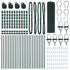 Recinzione in Rete Saldata con 13 Pali Verde 0.6x50 m Acciaio