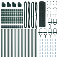 Recinzione in Filo Saldato con 13 Pali Verde 0.8x50 m Acciaio