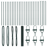Recinzione in Rete Saldato con 13 Post Verde 1x50 m Acciaio