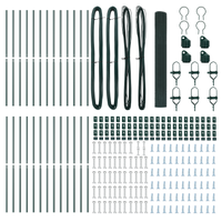 Recinzione in rete saldata con 13 pali Verde 1.4x50 m Acciaio