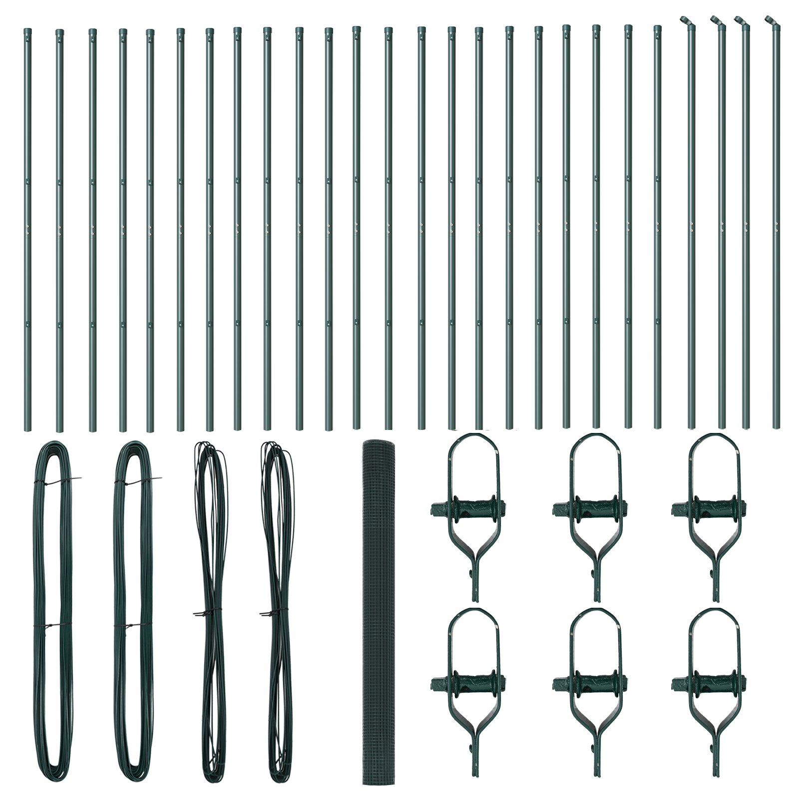 Recinzione in Rete Saldada con 13 Pali Verde 1.5x50 m Acciaio