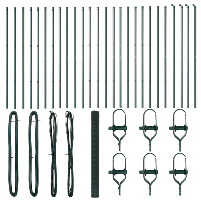 Recinzione in Rete Saldada con 13 Pali Verde 1.5x50 m Acciaio