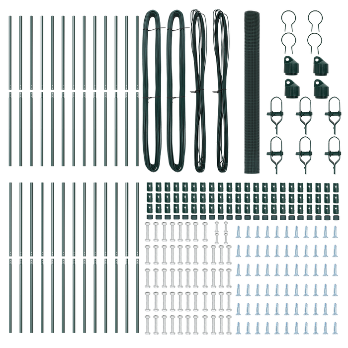 Recinzione in Rete Saldada con 13 Pali Verde 1.5x50 m Acciaio