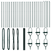 Recinzione a Filo Saldato con 13 Pali Verde 1.5x50 m Acciaio