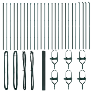 Recinzione a Filo Saldato con 13 Pali Verde 1.5x50 m Acciaio