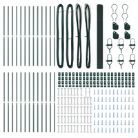 Recinzione a Filo Saldato con 13 Pali Verde 1.5x50 m Acciaio