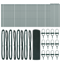 Recinzione in Filo Saldato con 13 Pali Verde 0.4x100 m Acciaio