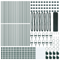 Recinzione in Filo Saldato con 13 Pali Verde 0.4x100 m Acciaio