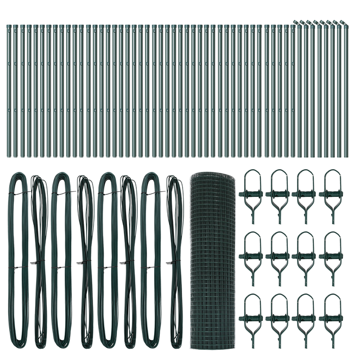 Recinzione Filo Saldato con 13 Post Verde 0.8x100 m Acciaio