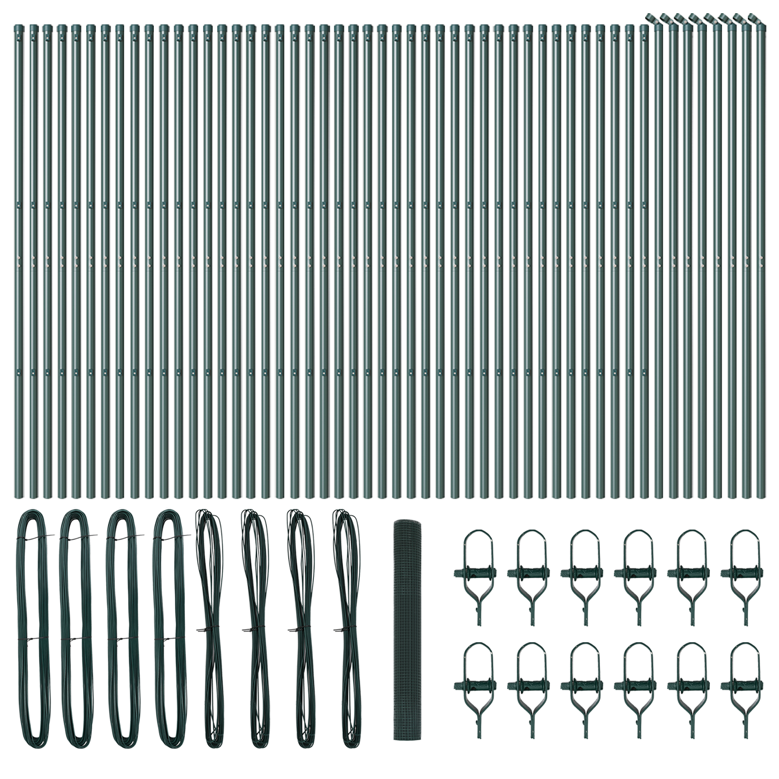 Recinzione in Filo Saldato con 13 Post Verde 1x100 m Acciaio