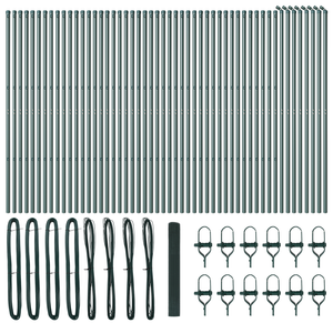 Recinzione in Filo Saldato con 13 Post Verde 1x100 m Acciaio