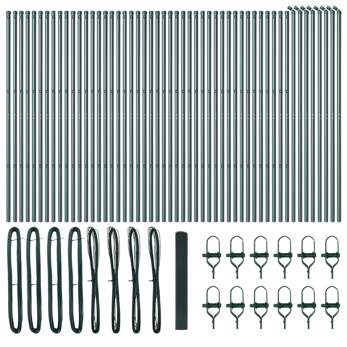 Recinzione in Filo Saldato con 13 Post Verde 1x100 m Acciaio