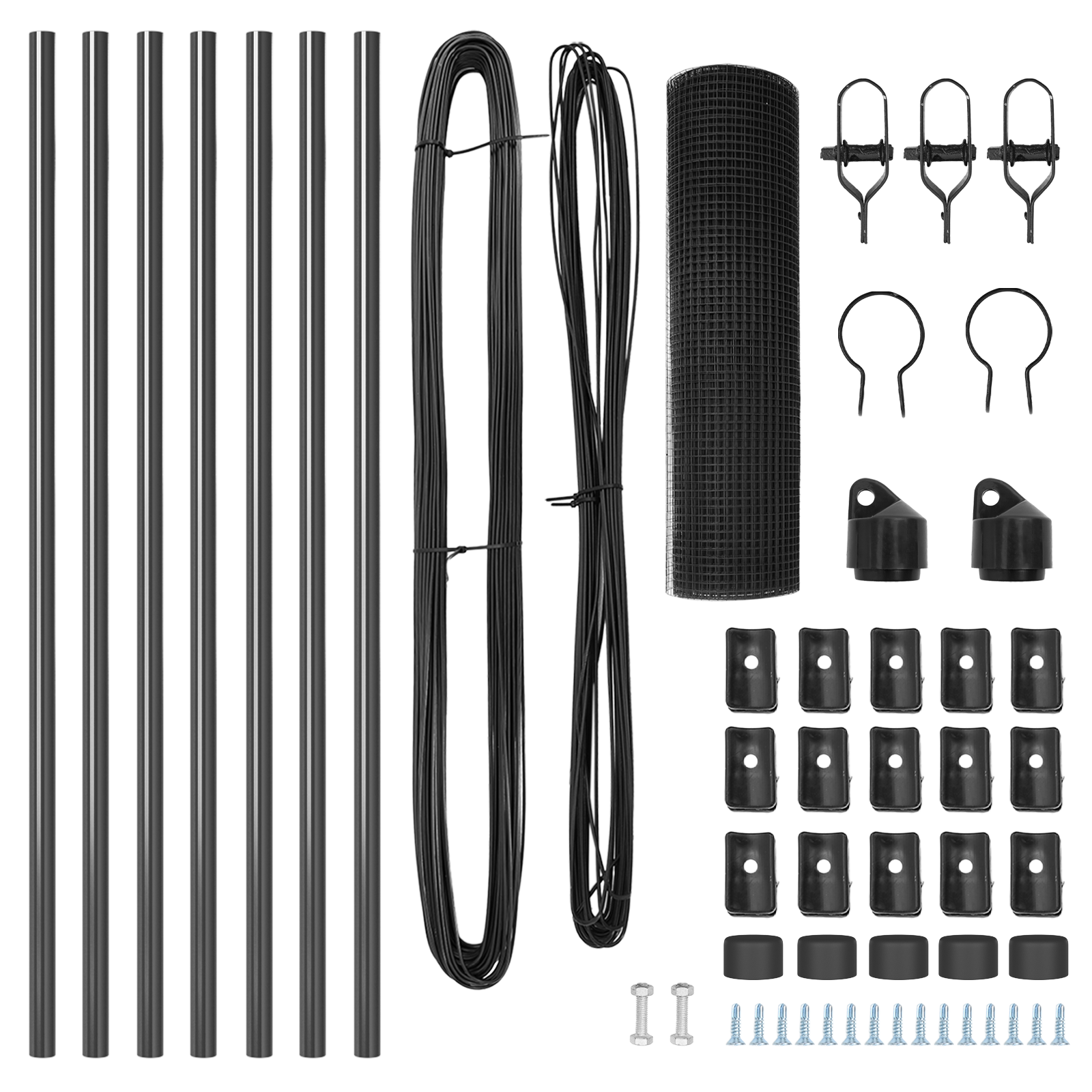 Set di Pali per Recinzione Set di 2 Grigio