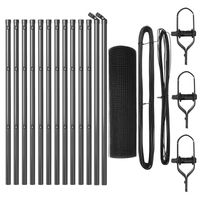 Recinto in rete saldata con 13 pali grigio 0.6x25 m acciaio