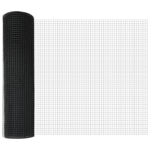 Recinzione in Filo Saldato con 13 Pali Grigi 0.6x25 m Acciaio