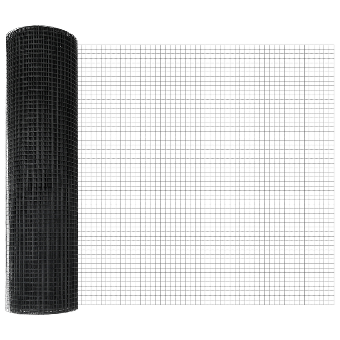 Recinzione in Filo Saldato con 13 Pali Grigio 0.8x25 m in Acciaio