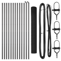 Set di Pali per Recinzione Rivestito in PVC Set di 2 Grigio