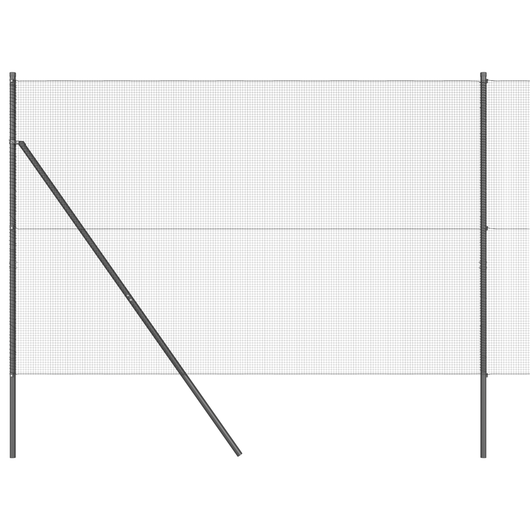 Recinzione in rete saldata con 13 pali Grigio 1.6x25 m Acciaio