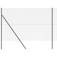 Recinzione in Rete Saldato con 13 Post Grigi 1.6x25 m in Acciaio