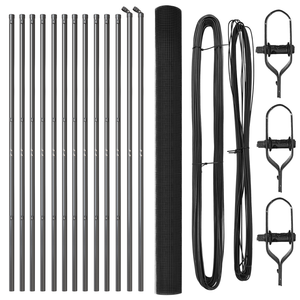 Recinzione in Rete Saldato con 13 Post Grigi 1.6x25 m in Acciaio