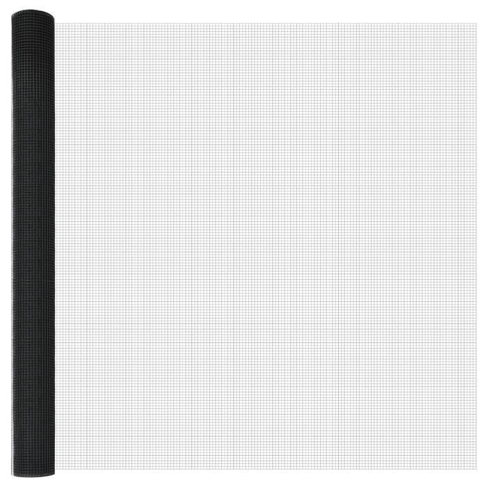 Recinzione in Rete Saldato con 13 Post Grigi 1.6x25 m in Acciaio