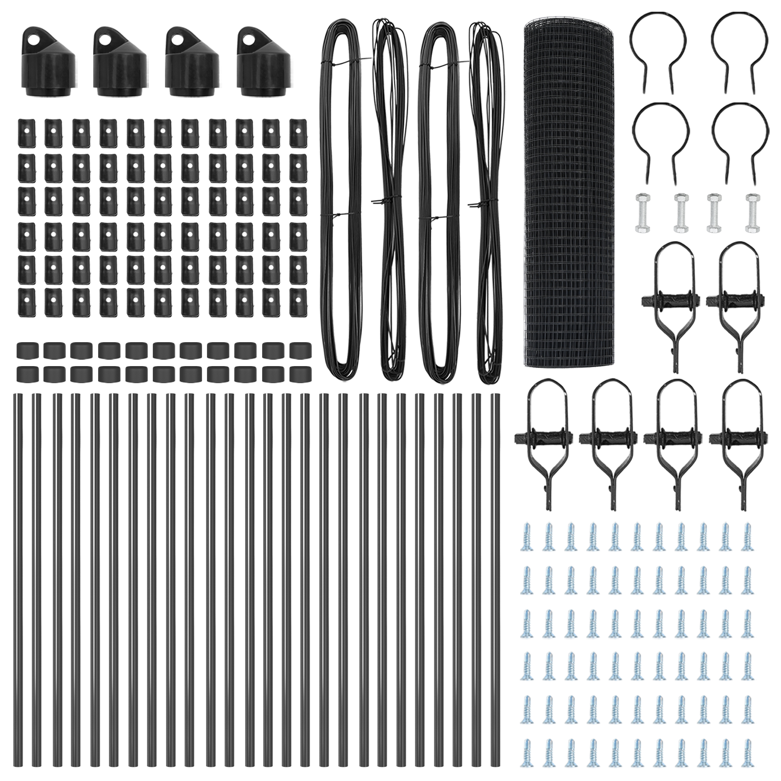 Recinzione Rete Saldato con 13 Pali Grigio 0.5x50 m Acciaio