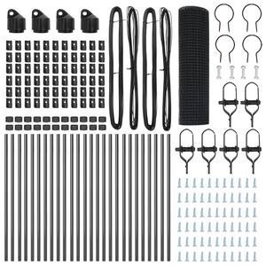 Recinzione in Rete Saldata con 13 Pali Grigia 0.5x50 m Acciaio