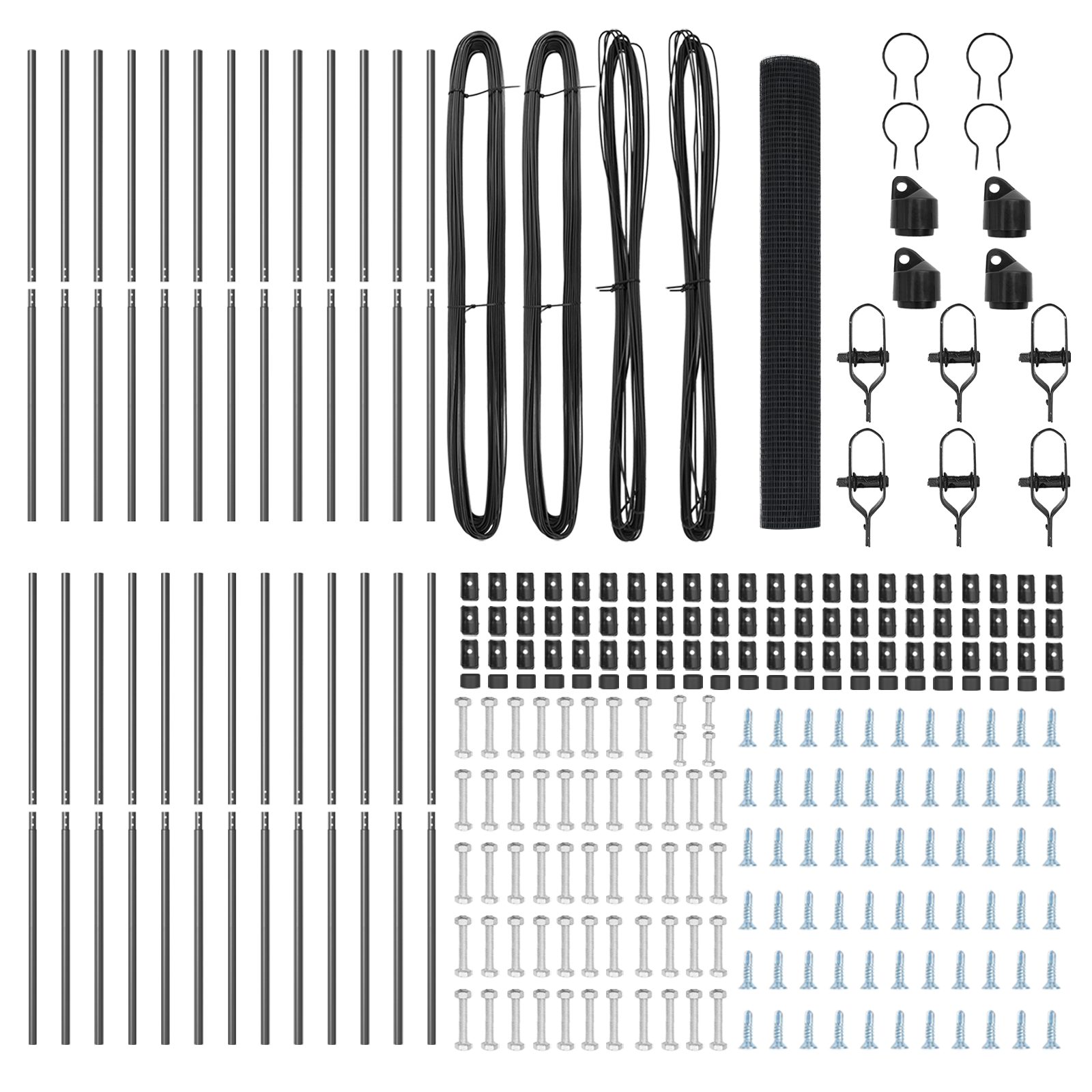 Recinzione in Rete Saldato con 13 Paletti Grigi 1x50 m Acciaio