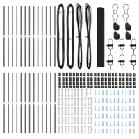 Recinzione in rete saldata con 13 pali Grigio 1.4x50 m Acciaio