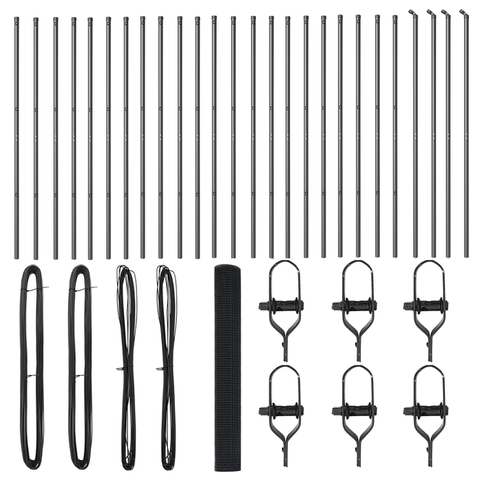 Recinzione in rete saldata con 13 pali grigia 1.4x50 m in acciaio