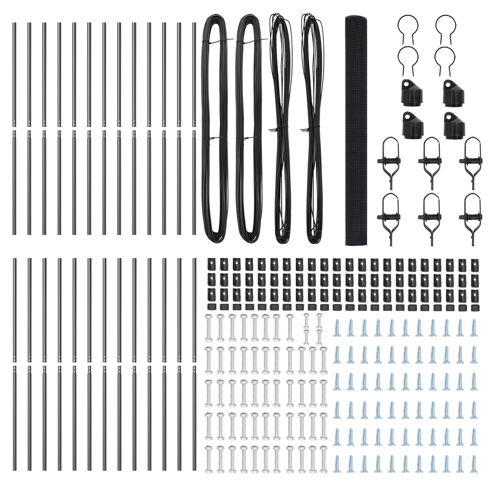 Recinzione in Rete Saldato con 13 Pali Grigi 1.5x50 m Acciaio