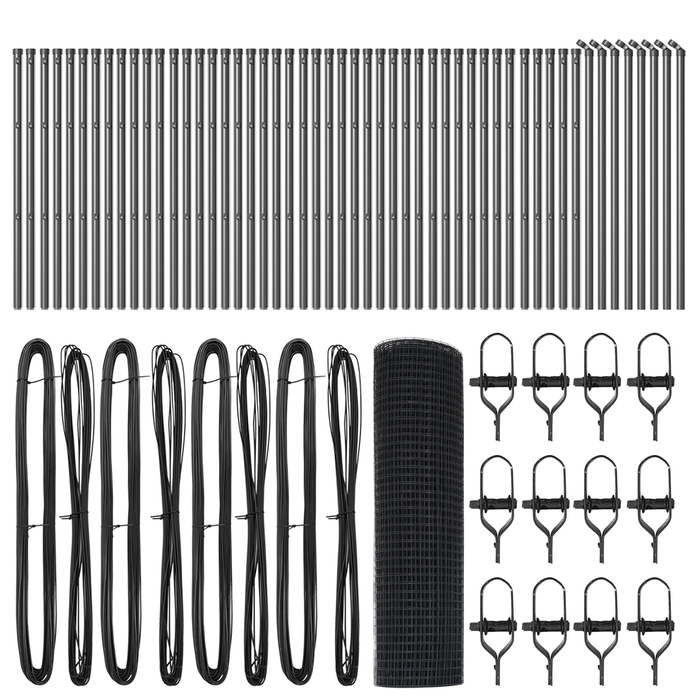 Recinto in Filo Saldato con 7 Pali Grigio 0,4x100 m Acciaio