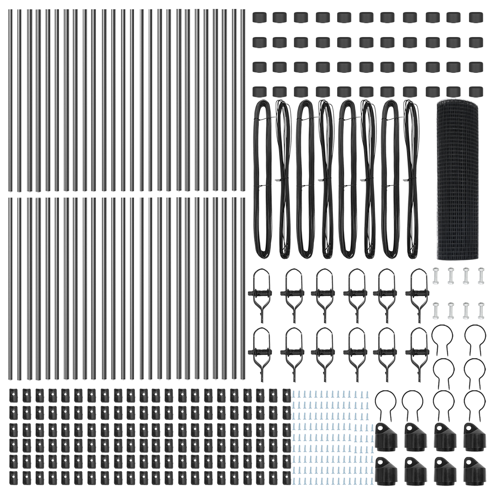 Recinto in Filo Saldato con 7 Pali Grigio 0,4x100 m Acciaio