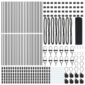 Recinzione in Rete Saldata con 13 Pali Grigio 0.6x100 m Acciaio
