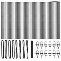 Recinzione a rete saldata con 13 pali grigi 1x100 m in acciaio