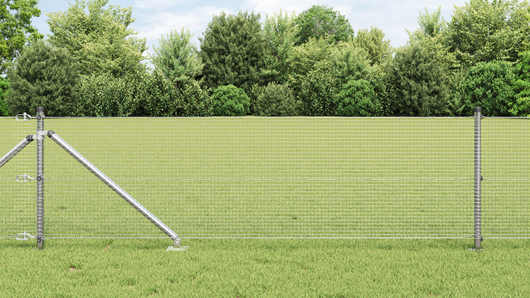 Set di Pali per Recinzione Set di 2 Acciaio Zincato 10 x 0,5 m