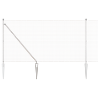 Set di Pali per Recinzione Set di 2 Acciaio zincato 10 x 1 m