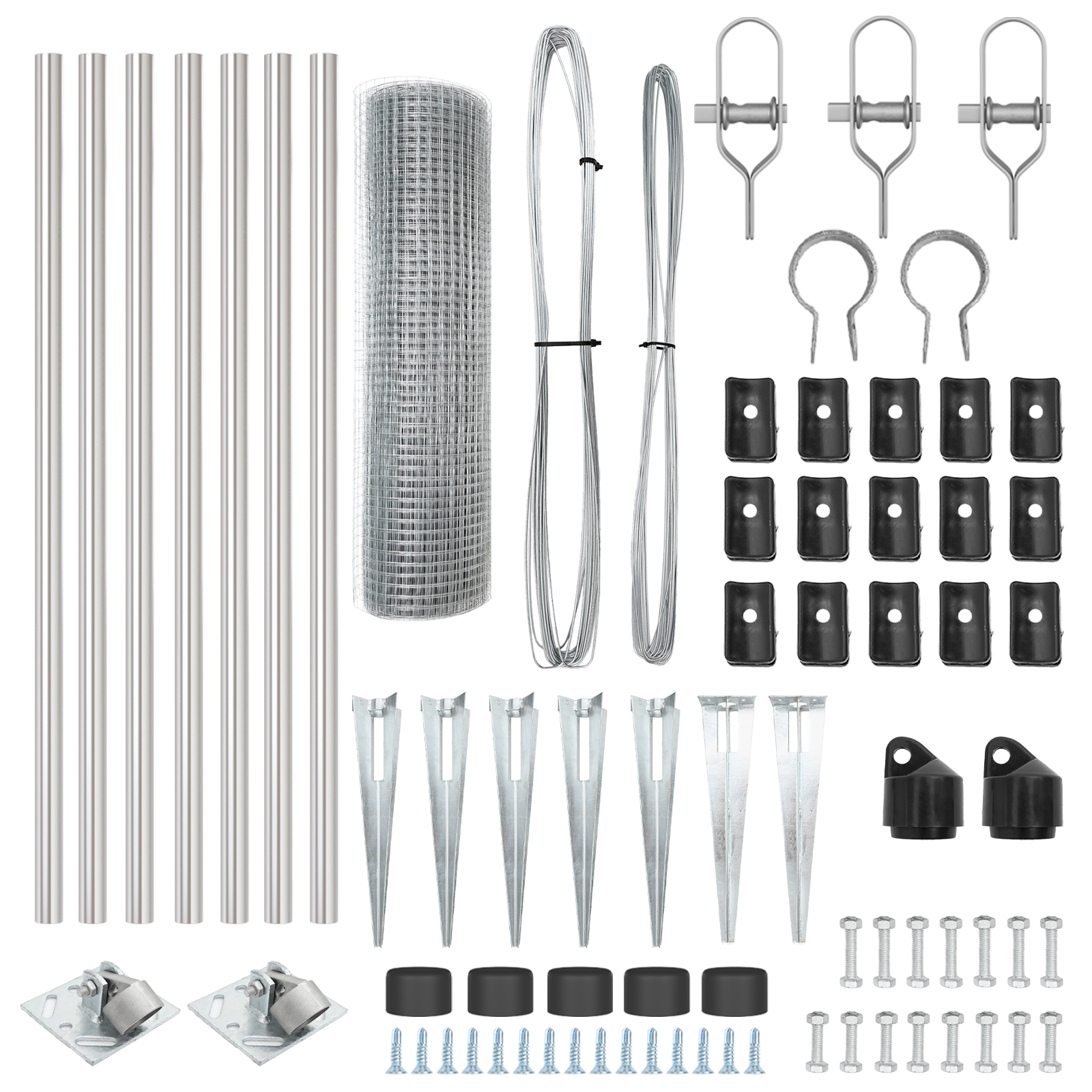 Set di Pali per Recinzione Set di 2 Acciaio zincato 10 x 1 m
