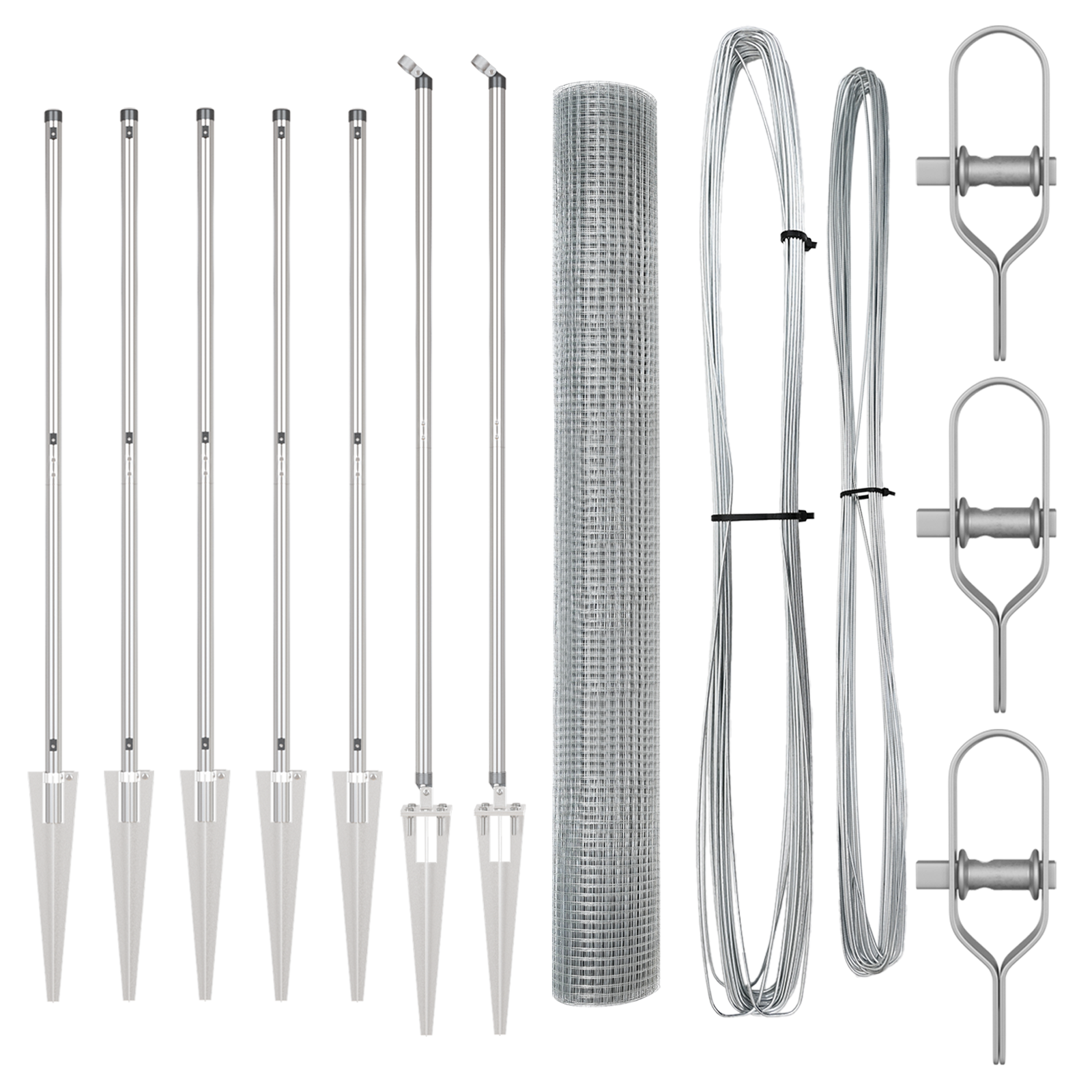 Recinzione in Rete Saldato con 7 Picchetti 1.2x10 m Acciaio Galvanizzato