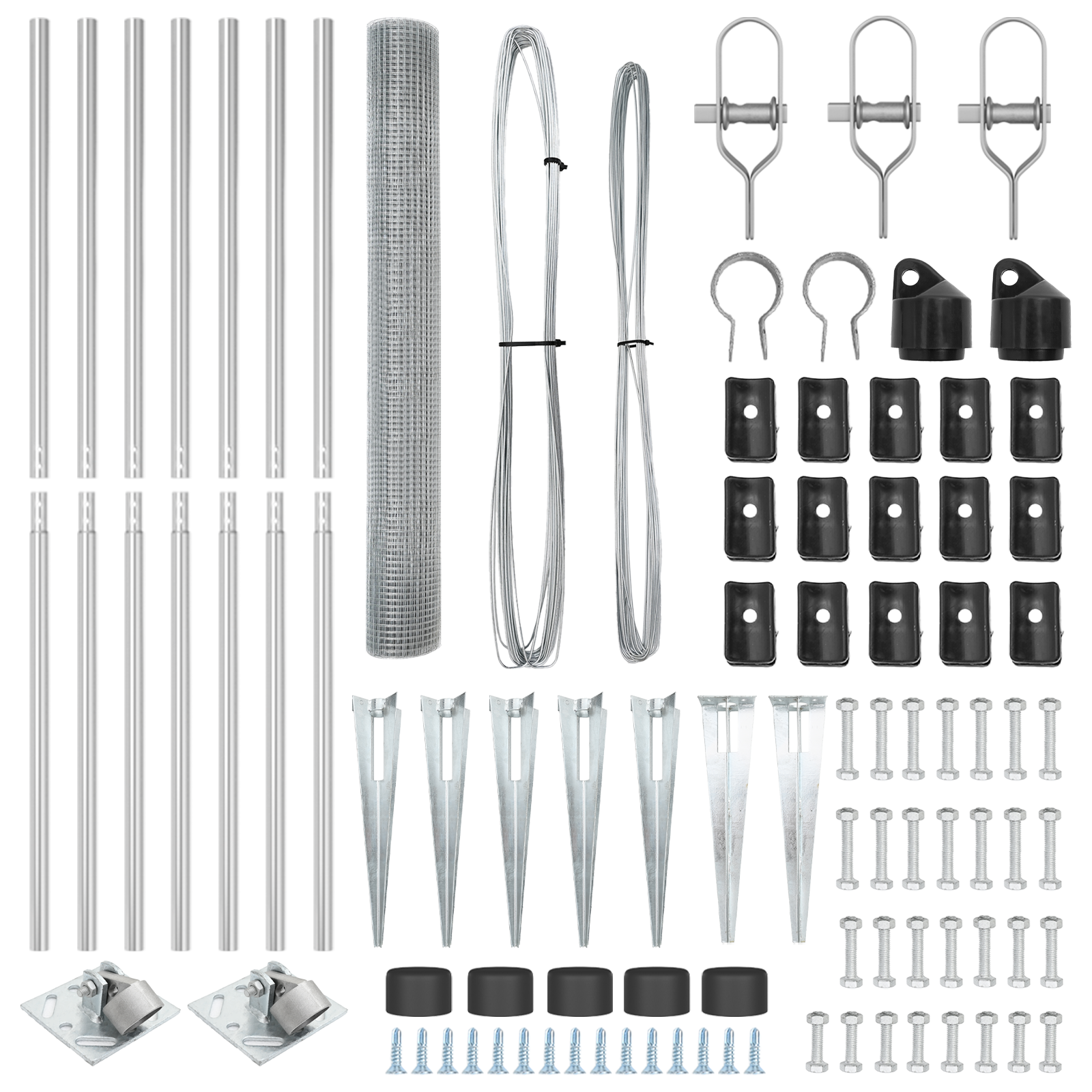 Recinzione in Rete Saldato con 7 Picchetti 1.2x10 m Acciaio Galvanizzato