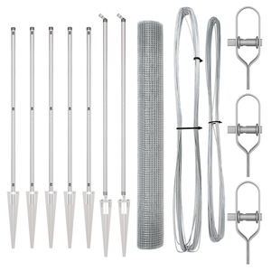 Recinzione in Filo Saldato con 7 Paletti a Punta 1,4x10 m Acciaio Galvanizzato